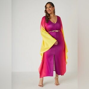 NWOT Raspberry Passions Ombre Belted Kaftan Dress